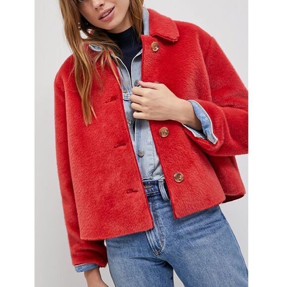 NWT Anthropologie VELVET Lucilla Cropped Faux Fur Jacket M - Picture 8 of 8